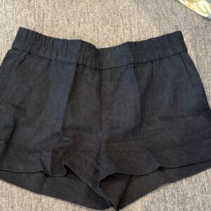 Elegant High Waist Jaquard Black Women's Shorts